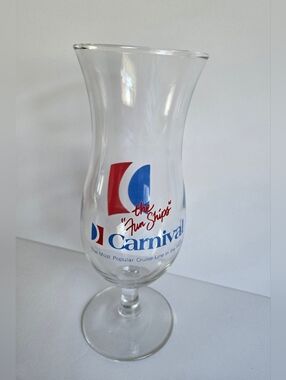 Vintage 1980's Carnival Cruise Lines the "Fun Ships" Stemmed Drink Glass